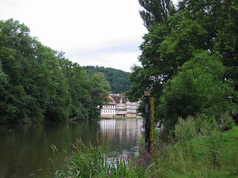 Vorschaubild Rotenburg a. d. F. – Blick in Richtung Wehr und Schleuse